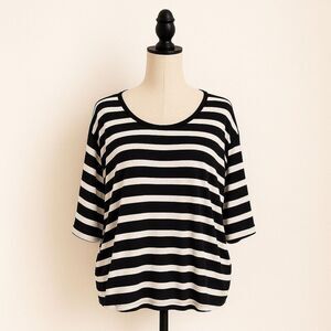 Divided by H&M Black & White Striped Oversized Top | Size M